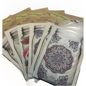 Lot Of 6 Pack Glass Mason Stickers, Jar Stickers Various Scrapping, Beach Summer